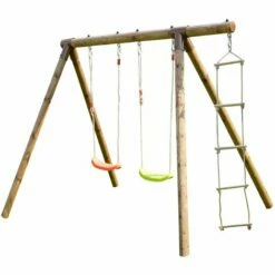 SOULET Balançoire En Bois Traité 3 Agrès Tonka