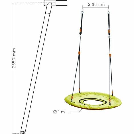 SOULET Balançoire Nid D'oiseau Rond 100 Cm Avec Trou Donuts Panier Enfant – Image 4