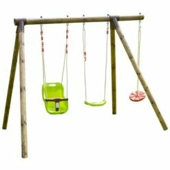 SOULET Balançoire En Bois Traité 3 Agrès Tiago