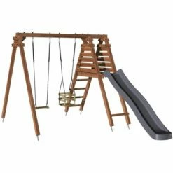 SOULET Balançoire Objectif Nature 2 Agrès Et Toboggan Prune