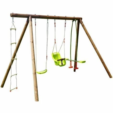 SOULET Balançoire En Bois Traité 4 Agrès Suzon