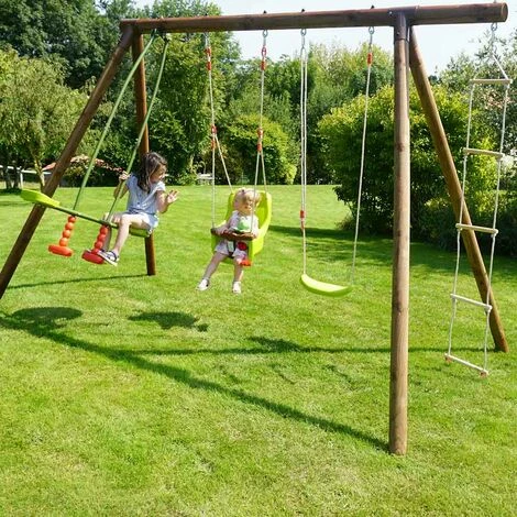 SOULET Balançoire En Bois Traité 4 Agrès Suzon – Image 2