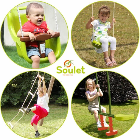 SOULET Balançoire En Bois Traité 4 Agrès Suzon – Image 3