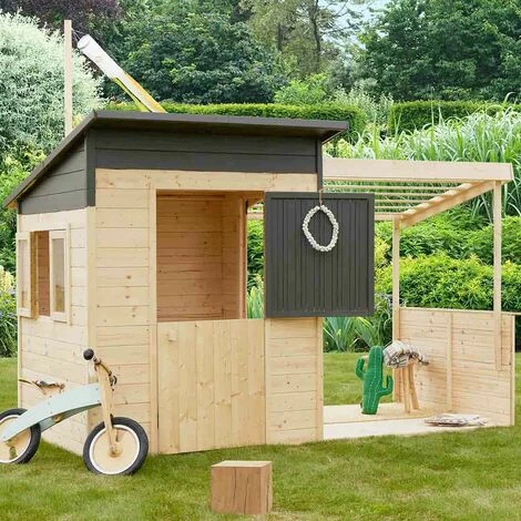 SOULET Cabane En Bois Avec Pergola Pour Enfants - Santa Barbara – Image 2