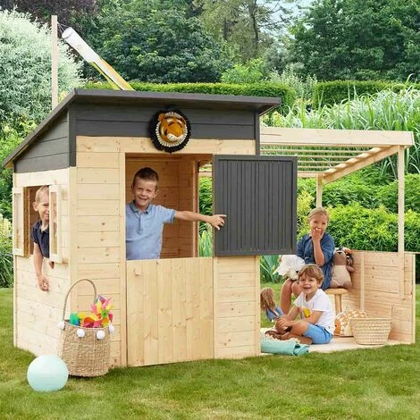 SOULET Cabane En Bois Avec Pergola Pour Enfants - Santa Barbara – Image 3