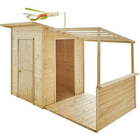 SOULET Cabane En Bois Avec Pergola Pour Enfants - Santa Barbara – Image 5