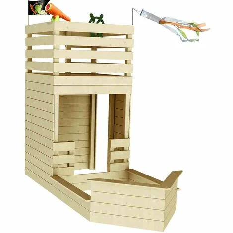 SOULET Cabane En Bois Avec Bac à Sable Bateau Pirate Pour Enfants - Pirate