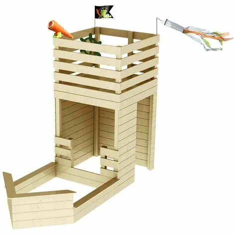 SOULET Cabane En Bois Avec Bac à Sable Bateau Pirate Pour Enfants - Pirate – Image 4