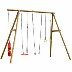SOULET Balançoire En Bois Traité 4 Agrès Galdar Boxe