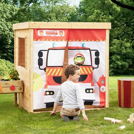 SOULET Cabane En Bois Et Tissu Pompier Pour Enfants - Firefighter – Image 3