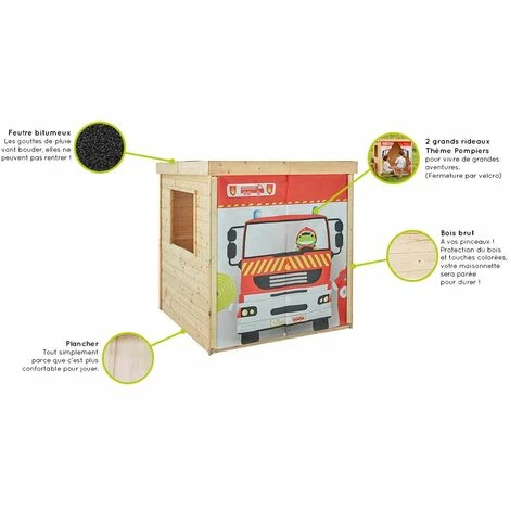 SOULET Cabane En Bois Et Tissu Pompier Pour Enfants - Firefighter – Image 4