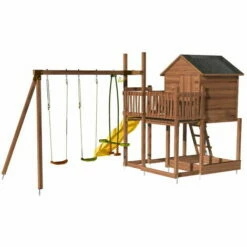 Soulet Grande Aire De Jeu TENERIFE, Portique, 3 Agrès, Maisonnette, Toboggan - 10 Enfants