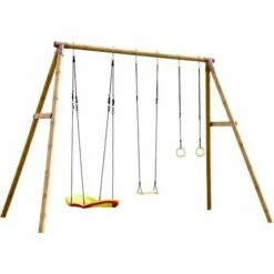 SOULET Balançoire En Bois Traité 3 Agrès Galdar Bateau